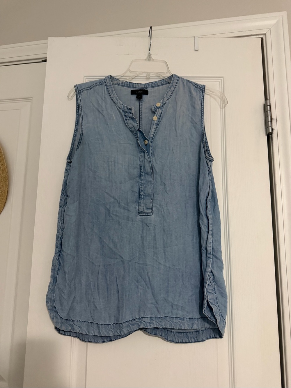 J.Crew blue denim sleeveless blouse, size 4